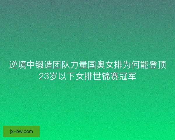逆境中锻造团队力量国奥女排为何能登顶23岁以下女排世锦赛冠军